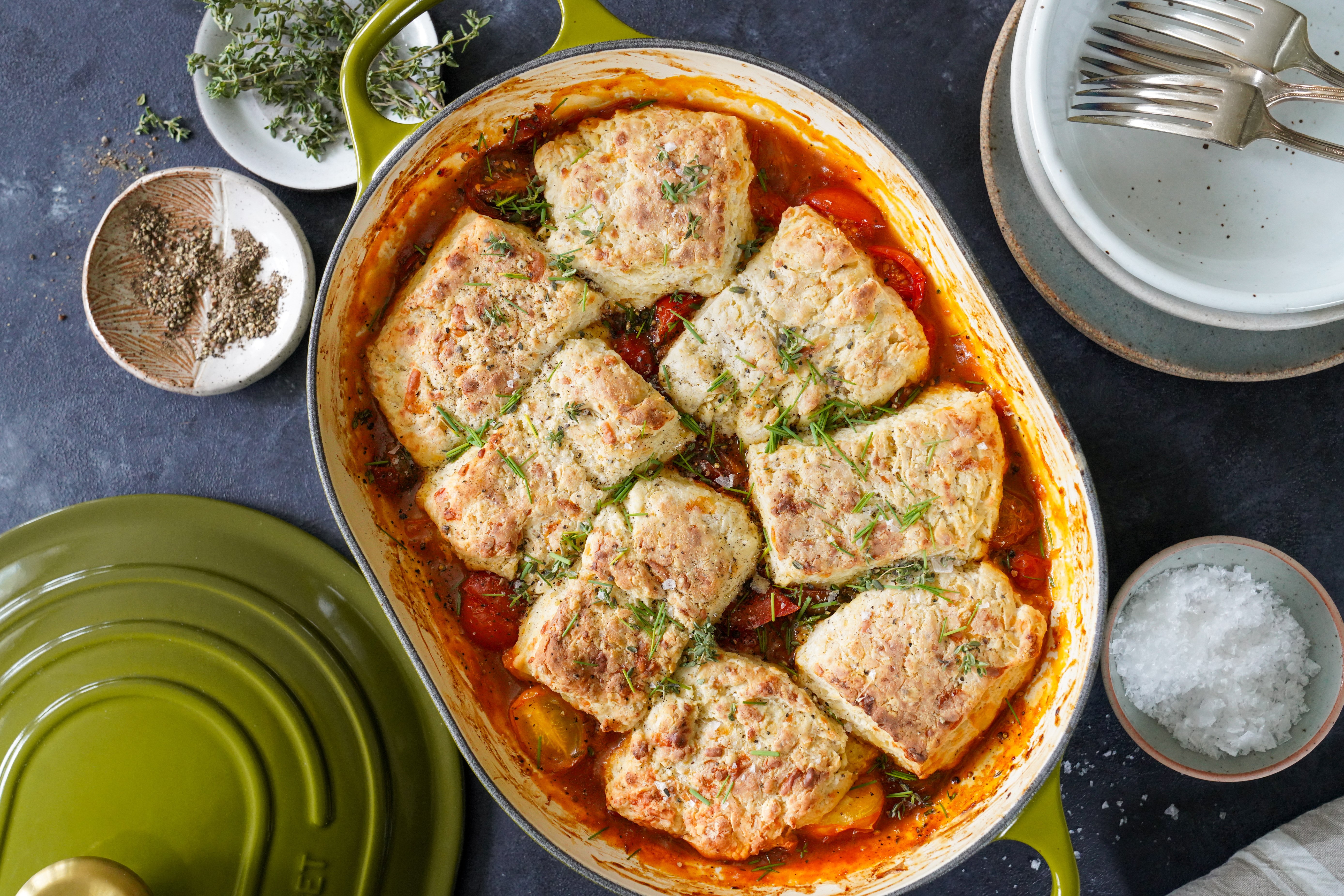 Savory Tomato Cobbler